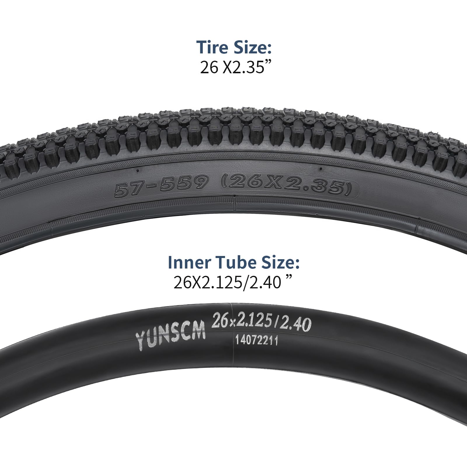 Amazon | YunSCM 2本セット,26 2.35 タイヤ,26x2.35 57-559 自転車